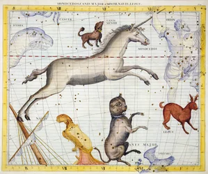 Constellatie van Monoceros met Canis Major en Minor, plaat 13 uit 